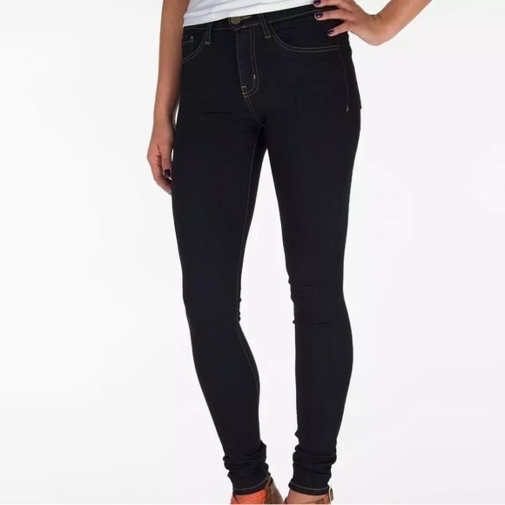 Flying Monkey Mid Rise Skinny Stretch Jean: Dark Blue